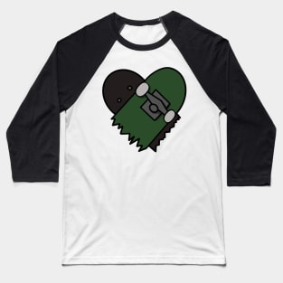 Green broken skateboard Baseball T-Shirt